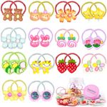 kapimo 30 Pcs Mix Elastic Hair Rubber Bands Ties Accessories for Kids Baby Girls Cute Fancy Patterns (Multicolor)