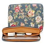 KAYOND blue water hyacinth Water-resistant 15 inch Canvas laptop sleeve case for 15 inch 15.6 inch laptop and macbook pro 15.4 (15-15.6 inch, blue water hyacinth)