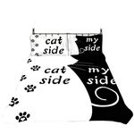 Black White Printed Duvet Cover Set King Size Cat Side My Side Bedding Set 3D Print Comforter Cover with 2 Pillow Shams Soft Microfiber Modern Style Quilt Cover Zipper 3 Pcs Personalized Boys