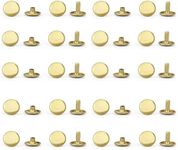 WUTA 100 Sets Sewing Snaps Solid Brass Snap Fasteners Press Studs Poppers Clothing Bag Jacket Leather Craft Buttons for Clothes, Jackets, Jeans Wears, Bracelets, Bags, Brass (8mm/0.31 inch)