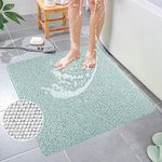 Square Shower Mat, Non Slip Bath Mat, Loofah Shower Stall Mats for Walk-in Shower, 32 x 32 Inches Shower Floor Mat with Drain, Bath Mats for Showers Bathroom, Tub, Seniors