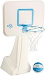 Dunn-Rite PoolSport Swimming Pool Basketball Hoop w/Ball, Base, & 13.5 Inch Stainless Steel Rim for Adults & Kids