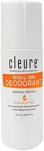 Cleure Roll-on Natural Deodorant For Sensitive Skin - Aluminum Free, Baking Soda Free & 24 Hour Odor Control - Fragrance Free (3 oz)