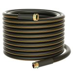 Atlantic Heavy Duty Garden Hose 5/8 Inch x 100 Foot Black Color Durable Water Hose (100FT)