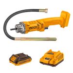 INGCO 20V Lithium-Ion Handheld Concrete Vibrator 2300RPM with 1Pcs 2.0Ah Battery Electric Cordless Concrete Vibrating Tool CCVLI2023011