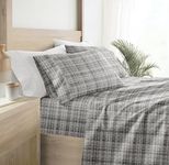 Simply Soft 4 Piece Polka Dot Pattern Bed Sheet Set, Gray, Queen