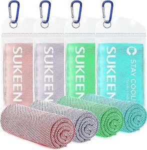 Sukeen 4 Pack Cooling Towel (40"x12") for Sweat, Quick-Drying Neck Cooling Wraps, Soft & Breathable Chilly Sports Towel for Yoga, Sport, Running, Workout, Cooking, Microfiber