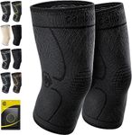 CAMBIVO Knee Support Men/Women 2 Pack, Knee Brace Compression Knee Sleeves for Running, Gym, Weight Lifting, Hiking, Walking, Sports, Volleyball