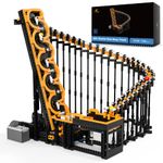 JMBricklayer Electric Marble Run Building Kits with Motor, Harp Track Great Ball Contraption Roller Coaster Building Sets, Art Dynamic Display Model Office Room Decor, Creative Gifts Toys(1508 Pieces)