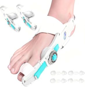 HUQKIYA Bunion Corrector for Women & Men - Bunion Fix for Hallux Valgus Pain Relief with Non-Slip Big Toe Separator, Adjustable Big Toe Straighter, Bunion Splints Fits Left & Right Feet (White 2Pcs)