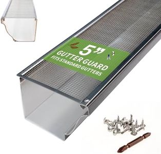 Hoopmon Gutter Guard – 100% Stainless-Steel Heavy-Duty Mesh, 50 FT Leaf & Debris Protection, Fits 5in K-Style & Half-Round Gutters, DIY Screws Included (15 Panels, 5.2in x 40in)
