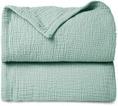 Lulu moon Baby Blankets Muslin - Soft Cotton Crib Blanket Newborn - Toddler Quilt for Boys and Girls(Sage)