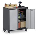 SUXXAN Convenient Durable Mobile Garage Chest Great for Tools and Supplies, Metal Garage Storage Cabinet with 2 Doors Adjustable Shelves Lockable File Cabinet,Tool Cabinets for Home,Office