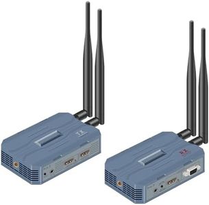 Wireless hdmi Transmitter and Receiver 4K@30HZ/2K@60HZ/1080P@60HZ，Wireless hdmi Extender kit for tv Plug&Play,820FT/250M,IR Extend,Speaker,2.4G5.8G,Streaming from STB,PC,CCTV to TV,Monitor,Proj Remot