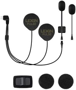 LEXIN Pulse Motorcycle Helmet Speakers with Boom&Button Mics, 40mm Crystal Clear Loud Speakers with Deep Bass, DSP&CVC Noise Cancellation, Type-C Connector, for B4FM/GTX/G2P/G16/G1/MeshCom/Novus