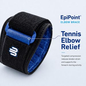 BAUERFEIND EpiPoint Elbow Brace – Black, One Size Support