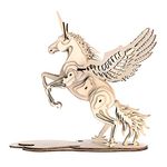 GuDoQi 3D Wooden Puzzle, Wood Unicorn Model Kits for Adults Teens to Build, Make Your Own Woodcraft Kit, Hobbies for Adults, DIY Assembly Toy Gifts Idea for Birthdays Christmas Father's Day