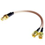 Goupchn Antenna Splitter Cable SMA Female to Dual SMA Male Wire 15cm/6" Low Loss RG316 Y Splitter for 4G LTE Wireless Router, IoT Router, Mobile Modem