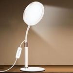 Happy Lamp, 10000 Lux Desk Sun Lamp with 360° Adjustable Gooseneck & 3 Colors & 10 Brightness Levels for Reading/Office/Home