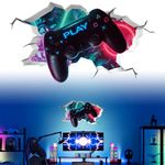 3D Gaming Wallpaper Gamer Wall Stickers Boys Bedroom Accessories Removable Graffiti Sticker Personalised Vinyl Gaming Wall Decor for Teens Kids Man Xbox Video Gamer Room Poster Decorations, 50 x 32cm