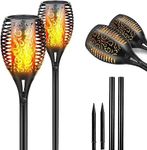 Solar Lights Outdoor, 8 Pack Solar Flickering Flame Torch Outdoor Lights, 12 LED Solar Tiki Torches for Outside Lights Waterproof Landscape Decoration Outdoor Lights for Garden Yard Patio