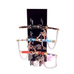 GULLI BULLI UNSHARPED Metal KATANA Keychain linked with chain and Stand to showcase these Katanas, Size 9 cm (approx.), Multicolor (1 Stand with Any 3 Katana keychain)