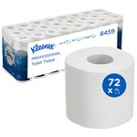 Kleenex Toilet Tissue Rolls 8459 - 3 Ply Toilet Rolls - 8 Packs of 9 Toilet Rolls x 195 White Toilet Tissue Sheets (72 Rolls / 14,040 Sheets Total)