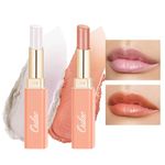 Oulac Moisture Shine Lipstick Set - Moisturising Peach Lipstick & Red Lipstick, Tinted Lip Balm for Dry Lips, Lip Colour Juicy Look, Glossy Finish, Vegan, Cruelty-Free (S3/S5)