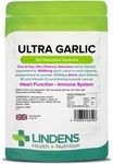 Lindens Ultra Garlic Odourless Capsules - 120 Pack - Vitamin B1 and D3 for Normal Muscle Function, Heart and Immune Health - 15000mg Garlic (10500mcg Allicin) - UK Manufacturer, Letterbox Friendly