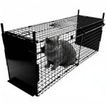 Thealyn Animal Cage Trap 80 X 33 X 27 cm Double Door Animal Cage Trap Metal Trap Cage Humane Live Animal Trap for Rabbits, Stray Cat, Squirrel, Raccoon, Mole, Gopher, Opossum