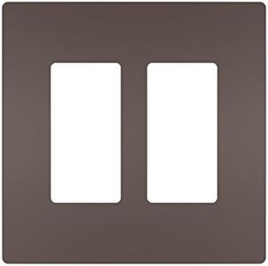 Legrand - Pass & Seymour Radiant Rocker Switch Wall Plate, Legrand Screwless Wall Plate 2 Gang, Dark Bronze Wall Plate, RWP262DBCC6, 1 Count