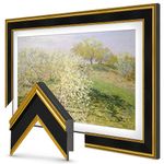 Deco TV Frames - Antique Gold & Black Smart Frame Compatible ONLY with Samsung The Frame TV (65", Fits 2021-2025 Frame TV)