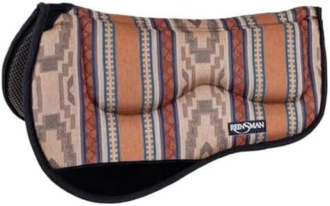 REINSMAN M2 Lite Contour Trail Pad with Breathable Non-Slip Tacky Too Bottom - Shock-Absorbing Moisture-Wicking Quick-Dry Cushioned 30"L x 34"D Horse Saddle Pad with Spine Relief Channel, Corral Beige