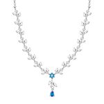 GIVA 925 Silver Blue Daisy Necklace | Gifts for Girlfriend,Pendant to Gift Women & Girls | With Certificate of Authenticity and 925 Stamp | 6 Months Warranty*