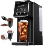 SHARDOR Hot & Iced Coffee Maker With Bold Setting,Single Serve Coffee Maker For K Cup And Grounds，52 Oz Removable Water Tank,6-14 Oz Brew Sizes,One Cup Kcup Coffee Machine With Reusable Filter, Black