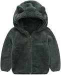 Fall Toddler Warm Fleece Hooded Jacket Hoodies for Baby Boys Girls Cute Striped Solid Color Zipper Coat Outwear