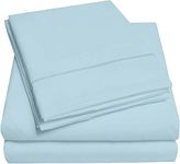 Bed Sheets Set, Extra Soft Luxury King Size Sheets with 15-inch Deep Pocket, Premium Bedding Collection - Breathable Wrinkle Fade Stain Resistant Hypoallergenic - 4 Piece (Light Blue, King)