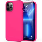 DEENAKIN iPhone 13 Pro Max Case with Screen Protector,Soft Flexible Silicone Gel Rubber Bumper Cover,Slim Fit Shockproof Protective Phone Case for iPhone 13 Pro Max 6.7" Hot Pink