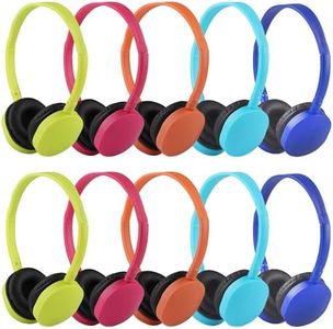 XOSDA Kids Headphones Bulk 10 Pack for Classroom School Students, Wholesale Multi Color Class Set Headphones for Children Teens Boys Girls(PU102, Mixed Color)