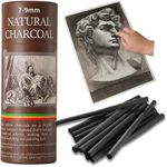 Trzzyan 25 PCS Willow Charcoal Sticks, Ideal for Artists, Beginners, Students, Perfect for Sketching, Drawing, Shading, and Fine Art, 5.7 Inches Long, 2-4,4-5,5-7,7-9 (7-9)