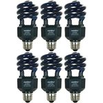 Sunlite 20W Spiral Energy Saving CFL Bulb Medium Base (6 Pack), Blacklight Blue