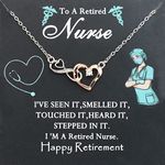 WSNANG Retirement Nursing Gift I 'M A Retired Nurse Necklace Message Card Jewelry Enjoy Retirement Gift for Nurse (CA Retired Nurse Card)