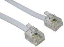 World of Data 10m ADSL Cable (Made for superfast broadband) - Gold Plated Contact Pins - High Speed Internet Broadband - Router or Modem to RJ11 Phone Socket or Microfilter - WHITE