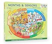 JumpingJumbo MONTHS & SEASONS- Learning Toys for Kids, Educational Games for 5-8 Years Old, Gift for 5+ Years, Board Game for Boys and Girls