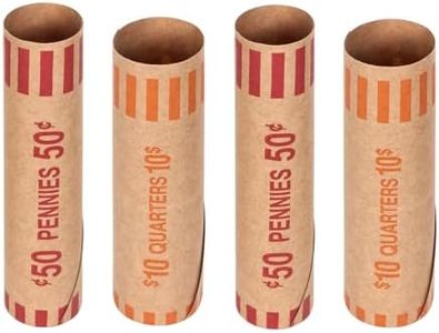 Preformed Coin Wrappers 100 PCS Coin Rolls Wrappers - 50 PCS Penny Coin Wrappers and 50 PCS Quarter Coin Wrappers