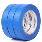 CHUANGSEED Blue Painters Tape 24mm x50m 3Pack Painter's Masking Tape Blue Bulk - Multi-Surface Premium Blue Painters Tape for Painting and Renovations Masking Tape