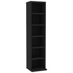 vidaXL CD Cabinet Living Room Records Media Storage Display Shelf Organiser Unit Case Cupboard Furniture Black 21x20x88cm Chipboard