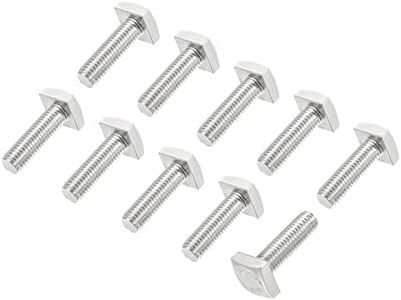 uxcell Square Head Bolt, 10pcs M6x20mm Fully Thread 304 Stainless Steel Grade C Square Machine Screws