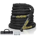 POWER GUIDANCE Battle Rope - 3.8cm Width Poly Dacron 12m Length Exercise Undulation Ropes - GYM Muscle Toning Metabolic Workout Fitness Exercise(1.5'' 40FT Length)