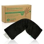 Amazing Health Unscented Wheat Bags Microwavable Heat Pack - Soft Black Fleece, Made in UK, 42cm Long, Heat Pad for Pain Relief